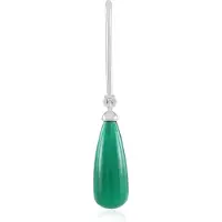 Cavill - Zilveren Hanger Platina Geplated - Groene Onyx 7,467 Karaat Briolette Cabochon - Elegante Druppelvorm - MONOSONO Collection