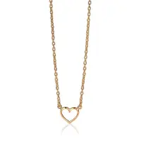 Zinzi zilveren ketting rosé verguld open hartje 40-43cm ZIC1420R