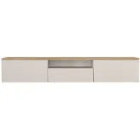 Vente-unique Hangend tv-meubel met 3 deuren en 1 nis - Beige en naturel - LOTULA