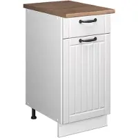 Vicco Onderkast voor spoelbak/kookplaat Fame-Line Wit Landhuis/Wit 40 cm, WB Eik, Model 60922
