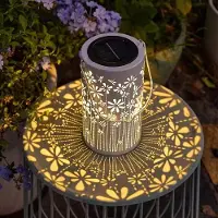 COOAU - Solar Hangende Lantaarn - Bloemenpatroon LED Solar Lantaarn - Waterdichte Buiten Decoratieve Lamp voor Tuin - Terras - Balkon