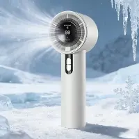 Karma Draagbare handventilator met digitaal display - USB-oplaadbaar - 1800 mAh - Compact voor op reis, bureau of slaapkamer