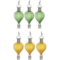 Cepewa LED ballonhanger - 6x - groen/geel - H17 cm - luchtballon - tuinverlichting/buitenlamp