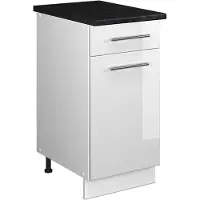 Vicco Onderkast voor spoelbak/kookplaat Fame-Line, Wit Hoogglans/Wit, 40 cm, WB Antraciet