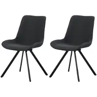 Furnilux Swivel stoel set van 2 in antraciet emilia draaistoel met 360 graden functie