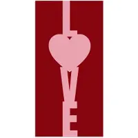 PosterMonkey Poster 60x120 cm - Love - Hart - Rood - Posters - Kamer decoratie - Wanddecoratie woonkamer - Muurdecoratie slaapkamer