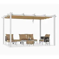 PURPLE LEAF Pergola – Stevig Aluminiumframe – Verstelbaar Zonneschermdak – UV Werend Doek – Weerbestendig en Roestvrij