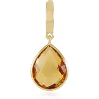 Cavill - Zilveren Hanger - 925 Sterling Zilver Verguld - 2,475 ct Brandy Citrien Peervorm Dambordgeslepen - Elegante Tranenvorm Sieraad Uit Brazilië