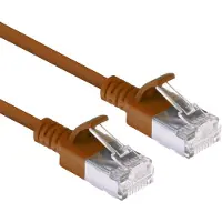 ACT DC7251 LSZH U/FTP CAT6A Datacenter Slimline Patchkabel Snagless | RJ45 Connectoren | Bruin | 1,5 meter