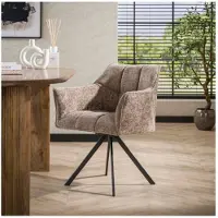 Meubelplaats Eetkamerstoel Raster draaibaar - Hoven champagne - eetkamerstoelen set van 2