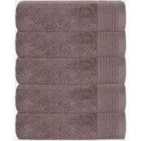The One Towelling The One Badhanddoek Deluxe - 70x140 cm - Set van 5 - 550 g/m² - 100% Gekamd Katoen - Hotelkwaliteit - Taupe