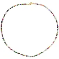 Cavill - Zilveren Halsketting - 925 Sterling Zilver - Kleurige Edelstenen 30,48 ct - Kunziet, Spinel, Robijn - Elegante Damesketting Rond Gefacetteerd