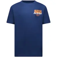Cars T-shirt met backprint donkerblauw Jongens Katoen Ronde hals Backprint - maat 140