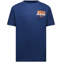 Cars T-shirt met backprint donkerblauw Jongens Katoen Ronde hals Backprint - maat 176