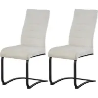 Furnilux Leni eetkamerstoel set van 2 in crème moderne fauteuil met pocketvering