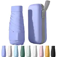 COOAU - UPF50+ mini reis parasol met beschermhoes, kleine compacte UV-blokkerende paraplu tegen de zon, lichtgewicht draagbare zonnescherm windbestendig