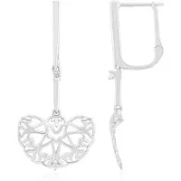 Cavill - Elegante Oorbellen - 925 Sterling Zilver - 0,099ct Rondgeslepen Cambodjaanse Zirkonia - Filigraan Haaksluiting - Vrouwelijke Sieraden