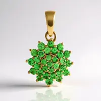Cavill - Elegante Zilveren Hanger met 0,85ct Ronde Tsavoriet - 925 Sterling Zilver Verguld - Groene Edelsteen Sieraden