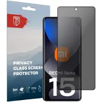 Rosso Privacy Screen Protector Geschikt voor Xiaomi Redmi Note 15 5G - 9H Gehard Glas - Case Friendly Tempered Glass - Eenvoudige Installatie