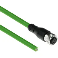 ACT SC3808 Industriële Sensor kabel | M12A 8-Polig Female naar Open End | Ultraflex TPE kabel | Afgeschermd | IP67 | Groen | 3 meter