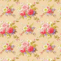 Profhome Bloemen behang 345082-GU vliesbehang licht gestructureerd met bloemen patroon mat beige rood paars geel 5,33 m2