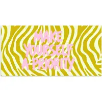 PosterMonkey Poster 150x75 cm - Zebraprint - Priority - Roze - Posters - Kamer decoratie - Wanddecoratie woonkamer - Muurdecoratie slaapkamer