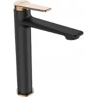 Loge Alanis Serie - Wastafelkraan - Zwart - Roze Goud - Staand