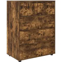 vidaXL Opbergkasten Rook Eiken 80 x 48 x 105 cm Bewerkt hout