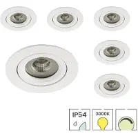 Lybardo - Lage Inbouwspots - 6-pack - 5W - Dimbaar - Waterdicht - Spotjes Inbouw