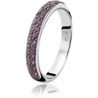 Zinzi - Zilveren Ring - Pav gezet - Rood - Zirkonia - Maat 54 ZIR881R54