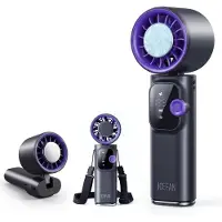 VHV - Handventilator - Turbo fan met aluminium koelplaat - 1-199 standen en LED display - Voor reizen en buiten