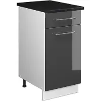 Vicco Onderkast voor spoelbak/kookplaat Fame-Line Antraciet Hoogglans/Wit 40 cm, WB Antraciet, Model 60899