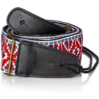 Bespeco TCJRD Jacquard Geweven Gitaarband Rood/Wit/Goud