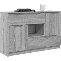 vidaXL Dressoir, grijze Sonoma kleur, 100 x 30 x 65,6 cm, materiaal: houtvezel
