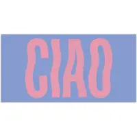 PosterMonkey Poster 150x75 cm - Ciao - Roze - Blauw - Golvend - Posters - Kamer decoratie - Wanddecoratie woonkamer - Muurdecoratie slaapkamer