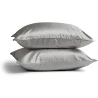Silk Heaven 2x Zijden Kussensloop 40x80cm Licht Grijs Hotelsluiting 19 Momme - Kussensloop set - Luxe Silk Kussensloop 100% moerbei zijde - Zijde kussensloop - - 40x80cm / Hotelsluiting