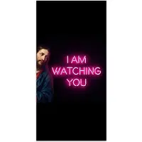 PosterMonkey Poster 80x160 cm - Man - Tekst - Neon - Posters - Kamer decoratie - Wanddecoratie woonkamer - Muurdecoratie slaapkamer