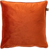 Dutch decor - FINN - Sierkussen 60x60 cm - velvet - effen kleur - Potters Clay - oranje