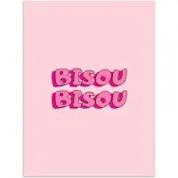 PosterMonkey Poster 30x40 cm - Bisou - Roze - Schaduw - Posters - Kamer decoratie - Wanddecoratie woonkamer - Muurdecoratie slaapkamer
