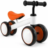 Jeemsie Loopfiets 1 Jaar – Baby Loopfiets 12 tot 36 Maanden – Vierwiel Loopfiets – Eerste Fiets voor Peuters – Binnen & Buiten – Oranje/Wit