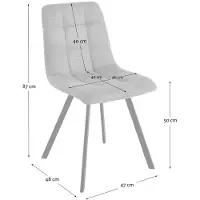 CALICOSY - Set van 4 gestoffeerde stoelen - CHILLI
