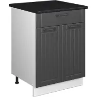 Vicco Onderkast voor spoelbak/kookplaat Fame-Line Donkergrijs/Wit 60 cm met lade, WB Antraciet, Model 60970