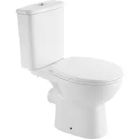 Wiesbaden Duoblok toilet brady staand rimless pk met toiletzitting glans wit