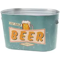 Cepewa Bierkoel emmer - groen - nostalgisch - metaal - 33 x 20 cm - bier koelen / zomer - ijsemmer