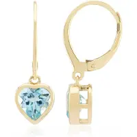 Cavill - Zilveren Oorbellen - 925 Sterling Zilver Verguld - Hemelsblauwe Topaas Hartvorm 1,662 ct - Elegante Oorbellen Dames Blauw