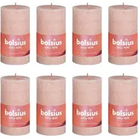 Bolsius Stompkaarsen Shine 8 st rustiek 100x50 mm mistroze