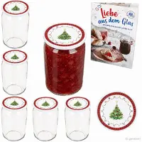 MamboCat 6-delige set ronde glazen 720 ml To 82 Kerstmis droom deksel incl. Diamant Gelierzauber receptenboekje