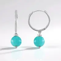 Cavill - Elegante Ronde Amazoniet Oorbellen - 6,444 Karaat Edelsteen - 925 Sterling Zilver - Platina Verguld - Kleurrijke Sieraden MONOSONO Collection