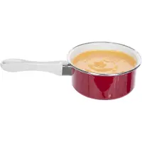 Alessandro Steelpan Cuisine - D18 cm - 2 liter - sauspan/juspan - keuken pannen - rood/wit
