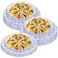 PlasticForte Camping borden set Elite - 20-delig - kunststof - kristal stijl - transparant - Dia 22 en 25 cm